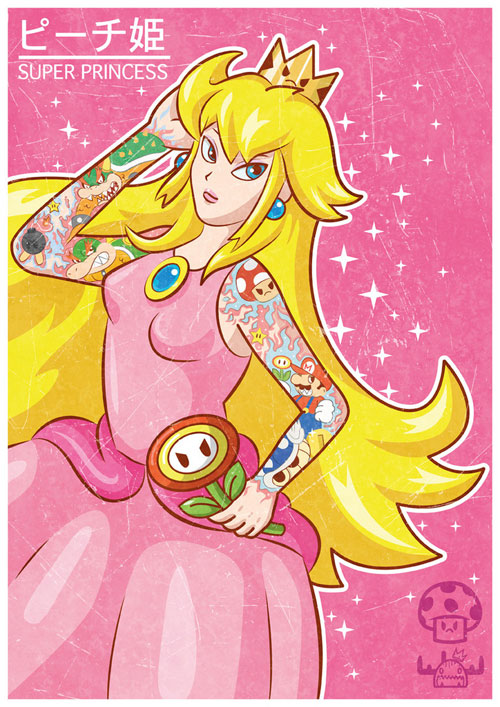 Super Princess - Peach by Javier Jiménez for 3NES Show @ Bottleneck Gallery