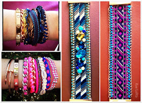 Collage pulseras de Rue Lolita azules y rositas para el verano
