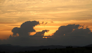 Clouds against the setting sun