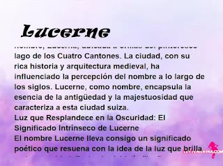 ▷ Significado del nombre Lucerne