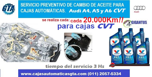 Servicio para caja automatica cvt de audi 