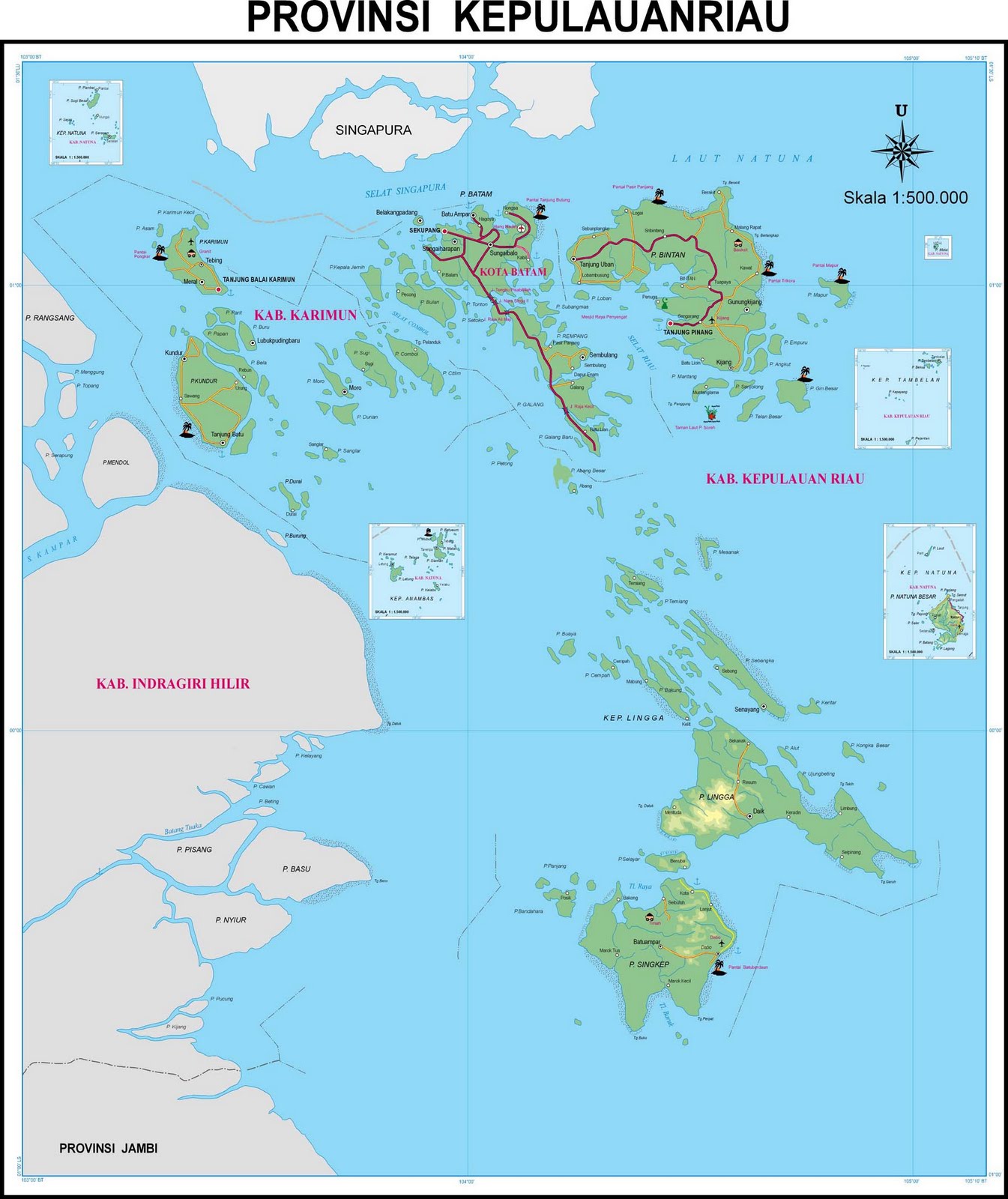 Peta Provinsi Kepulauan Riau ( Kepri)