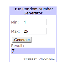 RANDOM.ORG   True Random Number Service