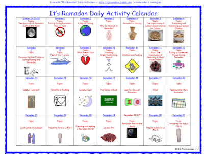 It's Ramadan Curriculum Calendar