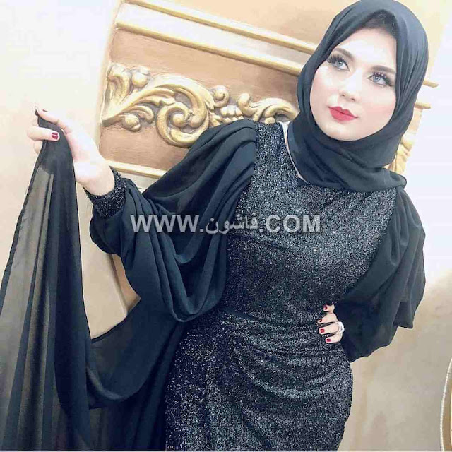 A black evening dress for veiled women