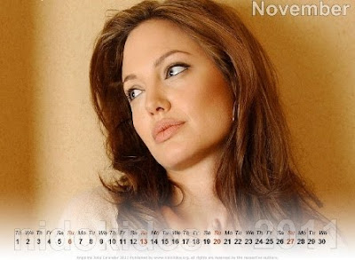 Angelina Jolie Desktop Calendar 2011