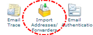 Tombol Import Addresses Forwarders