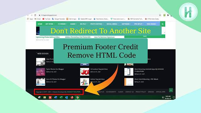 Remove Footer Credit from Blogger Template Without Redirecting