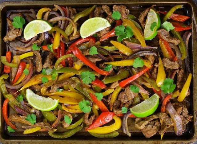 Sheet Pan Steak Fajitas #lowcarb #paleo