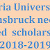 Austria University of Innsbruck needs-based  scholarships 2018-2019