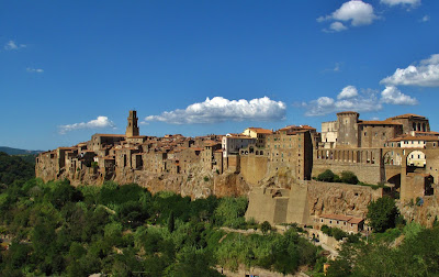 Pitigliano a village built from Tufa rock in Southern Tuscany, Italy