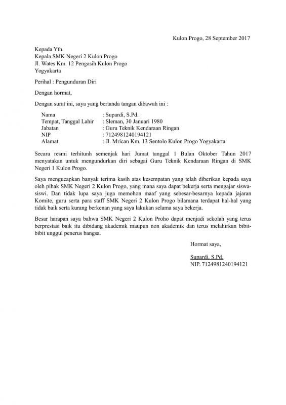 3 Contoh Surat Pengunduran Diri (Surat Resign) yang Baik 