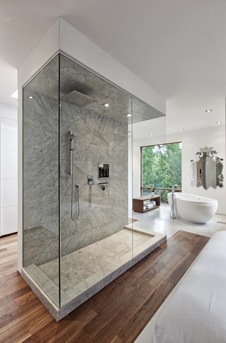 Modern shower cabin in Small but creative house by rzlbd