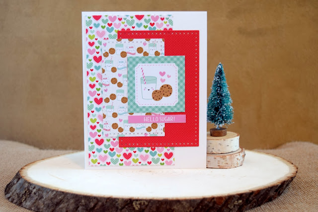 Card with Doodlebug Milk and Cookies by Jess Crafts