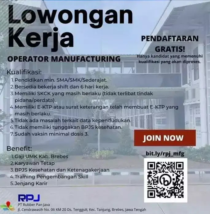 Loker PT. Rubber Pan Java Brebes