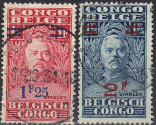 Belgian Congo - 1931 - Sir Henry M. Stanley (1841-1904), explorer - Surcharged