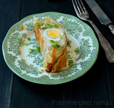 pâte feuilletée, viande , oeuf dur , dejeuner de Pâques