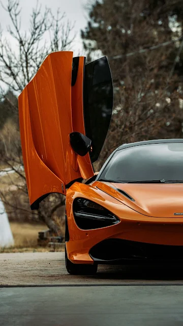 Papel de Parede Super Carro Mclaren 720s Cor Laranja