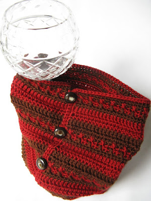 Chocolate Brown and Cranberry Red Neckwarmer