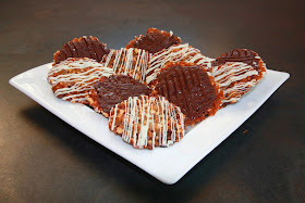 chocolate covered florentines on a plate