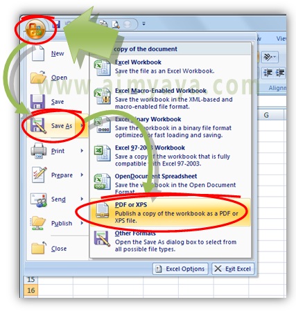  Gambar: Cara membuat file PDF dari Microsoft Excel