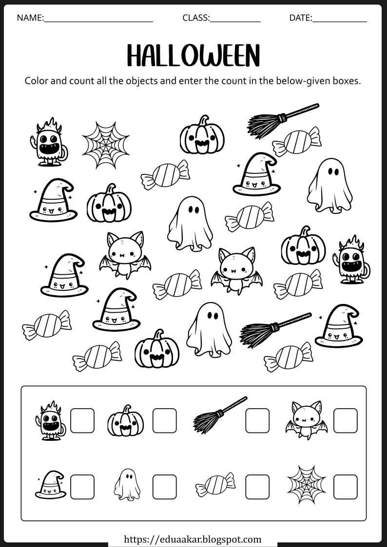 Halloween Worksheets for Kids