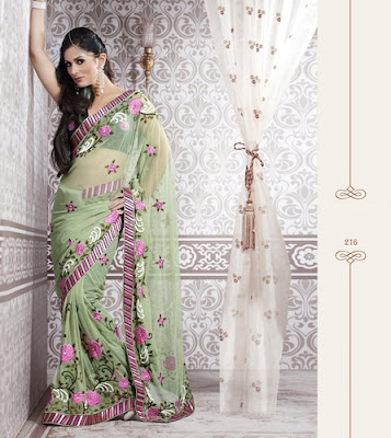 green net saree