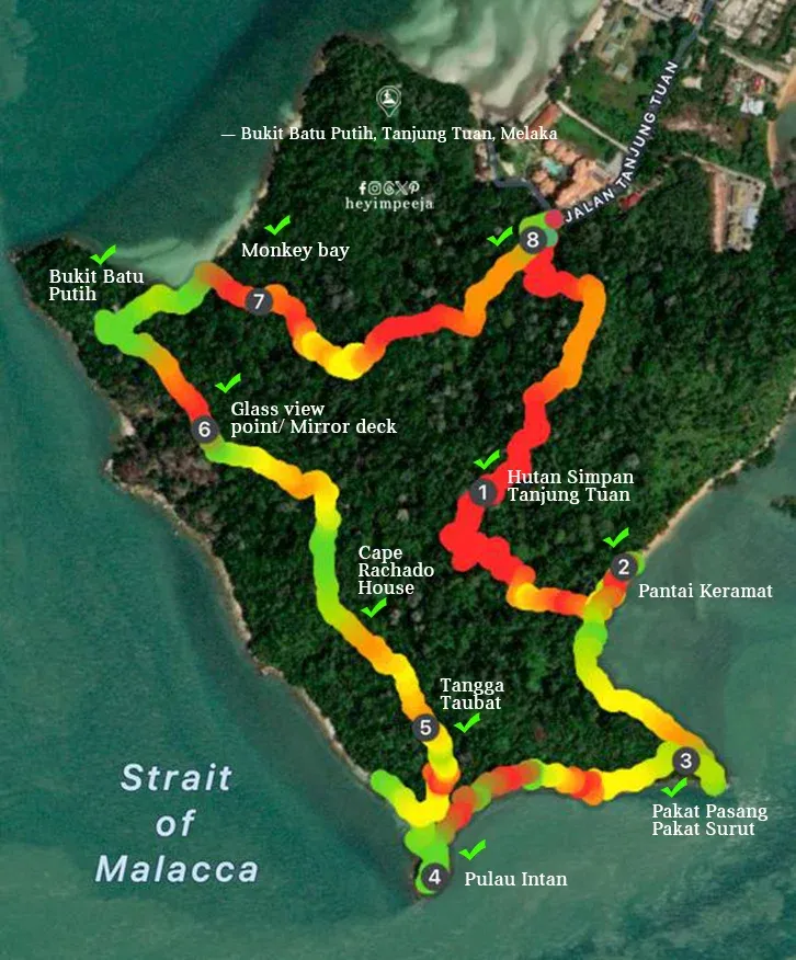 Berjaya Hiking Full Loop Bukit Batu Putih Tanjung Tuan Melaka