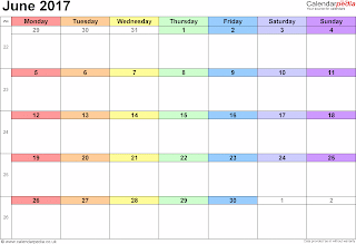 Free Printable Calendar June 2017