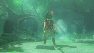 getting the Master Sword with a Nintendo Switch Shirt and the Korok Mask equipped
