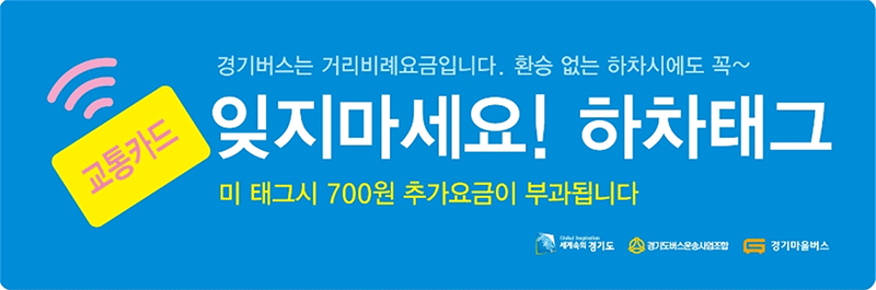 경기버스, 교통카드 하차 태그안하면 패널티 요금 최대 2,600원 더 내야