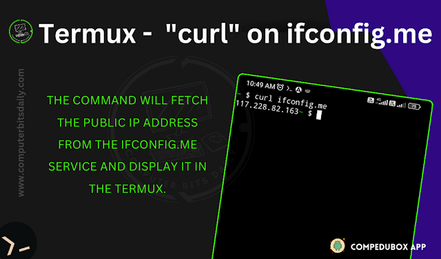 "curl" on ifconfig.me Termux