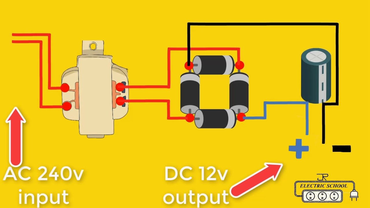 AC 240v to DC 12v converter electrical diagram ON VIDEO - electrical
