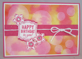 Pink, orange and yellow birthday card