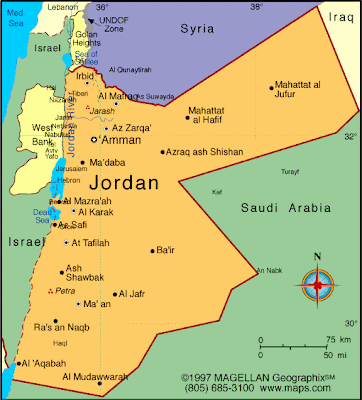 Printable map of Jordan