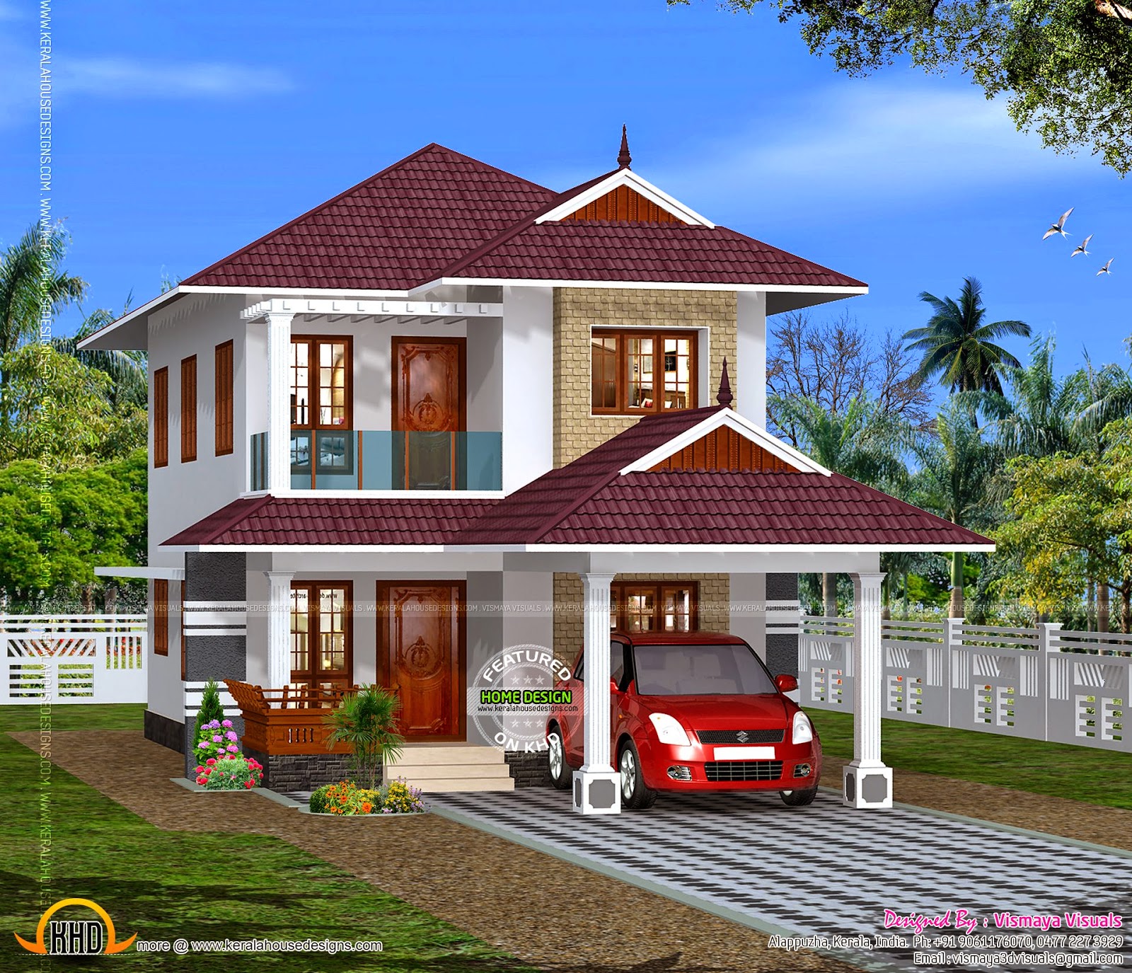 Clean box type house  exterior keralahousedesigns