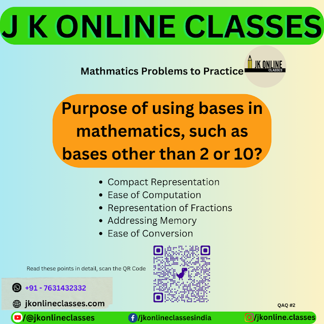 QAQ #3: Purpose of using bases in mathematics, such as bases other than 2 or 10?