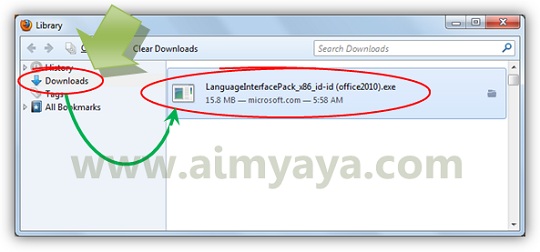  Gambar: Menjalankan  file hasil download : Office language interface pack (bahasa Indonesia) 