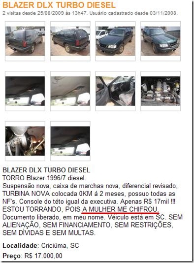 blazer do corno