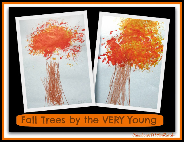 Fall Trees and Color Mixing by Very Young Children via RainbowsWithinReach