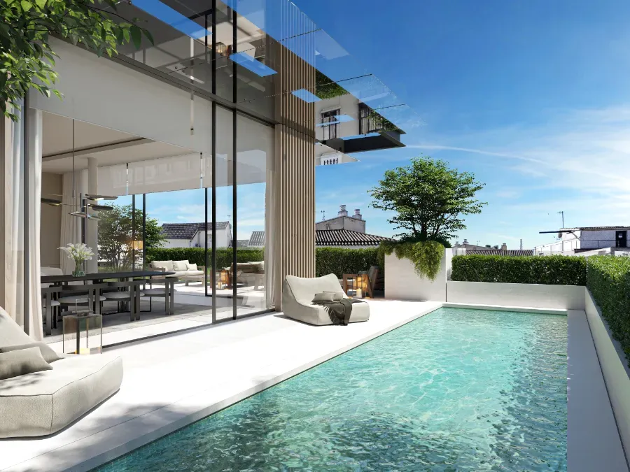 Mandarin Oriental Residences, Madrid_Indoor Outdoor Living Area_Grupo Cosmic