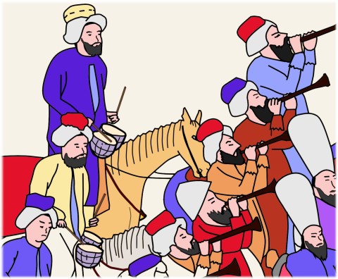 古代オスマン帝国では軍楽をメフテル、軍楽隊はメフテルハーネと呼ばれた