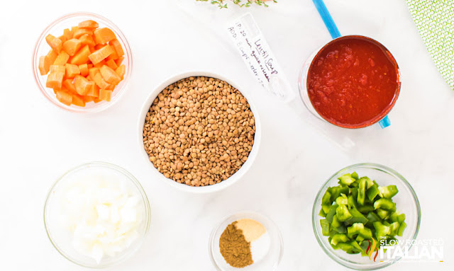  features garden vegetables and lentils in a flavorful broth Instant Pot Lentil Soup