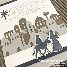 Stampin' Up! Night in Bethlehem and Bethlehem Edgelits Dies, Christmas Card by Kathryn Mangelsdorf
