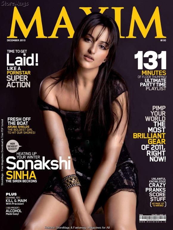 december 2010 maxim magazine. sinha maxim magazine here