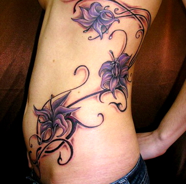 side flower tattoos