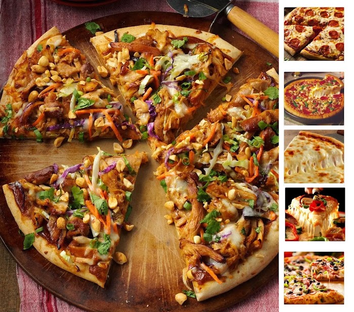  Thai chicken pizza with peanut sauce - Recipe