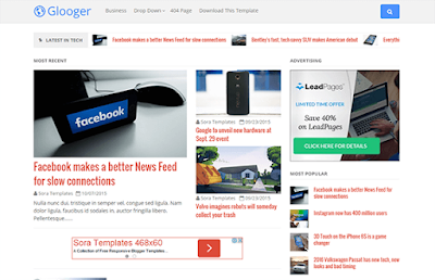 Glooger Free Blogger Template