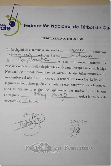 notificacion de federacion ante liga femenina de futbol