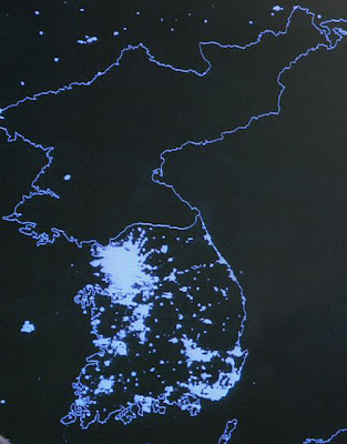 north korea at night satellite. Satellite view at night.